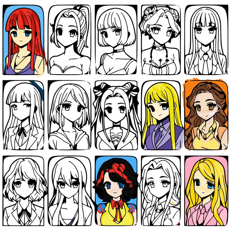 girls that look diffrent anime