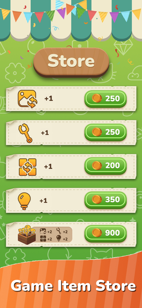 Connect Master - Tile Matching - In-game store screen for Connect Master Tile Matching showing power-up items like hints and shuffles available for purchase with gold coins