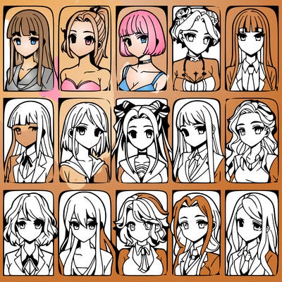 girls that look diffrent anime