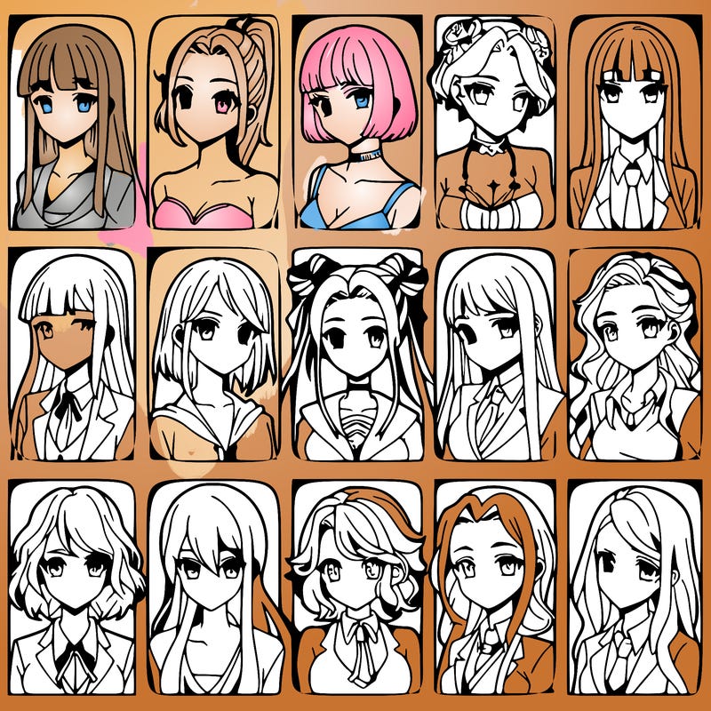 girls that look diffrent anime