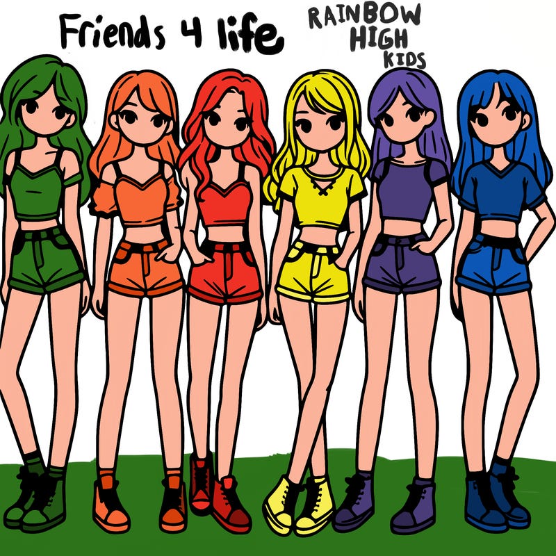 a group of girls wearing crop tops and shorts
