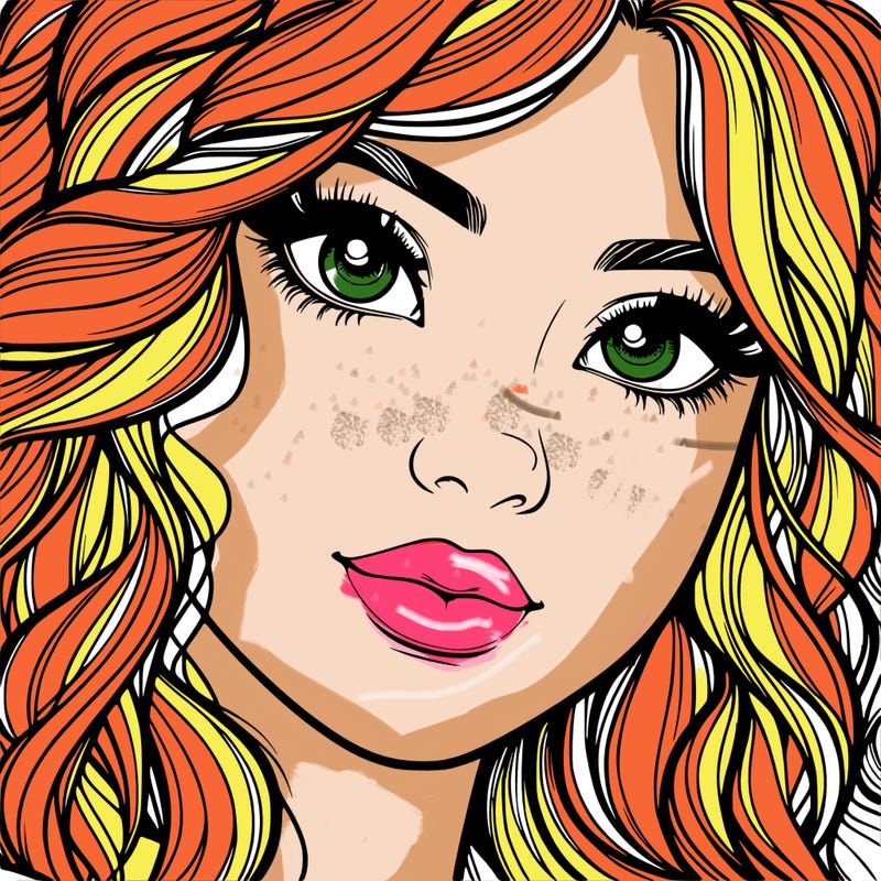 beautiful realistic girl close up to the camera with wavy hair,