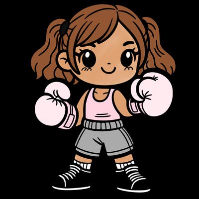 girl with boxing gloves