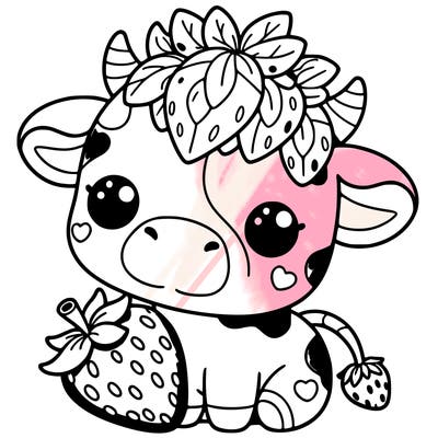 cute strawberry cow