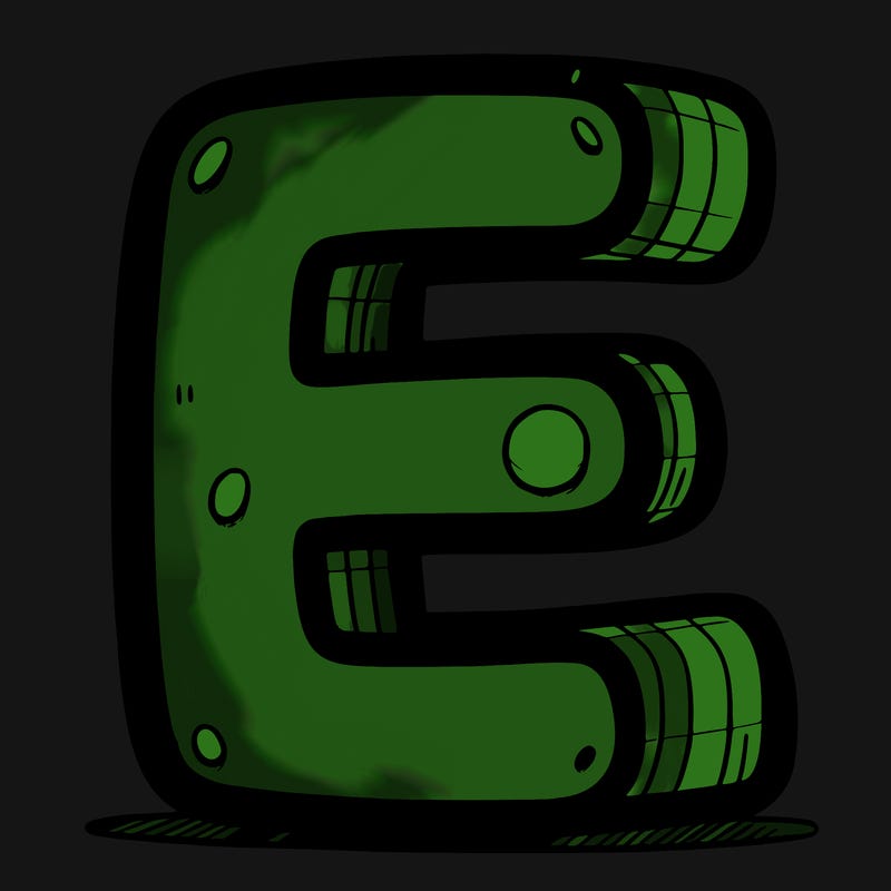 big letter e