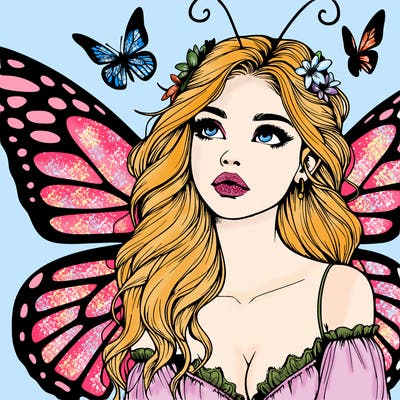 butterfly fairy realistic girl