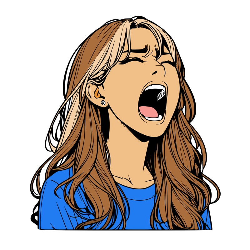 screaming realistic, girl