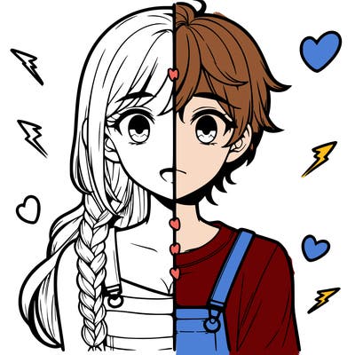 realistic girl boy split