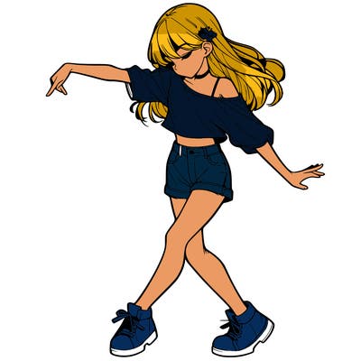 realistic girl danceing