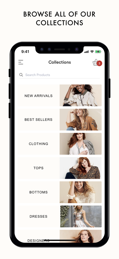 Dressbarn - Dressbarn mobile app screen showing women fashion categories like new arrivals best sellers and dresses