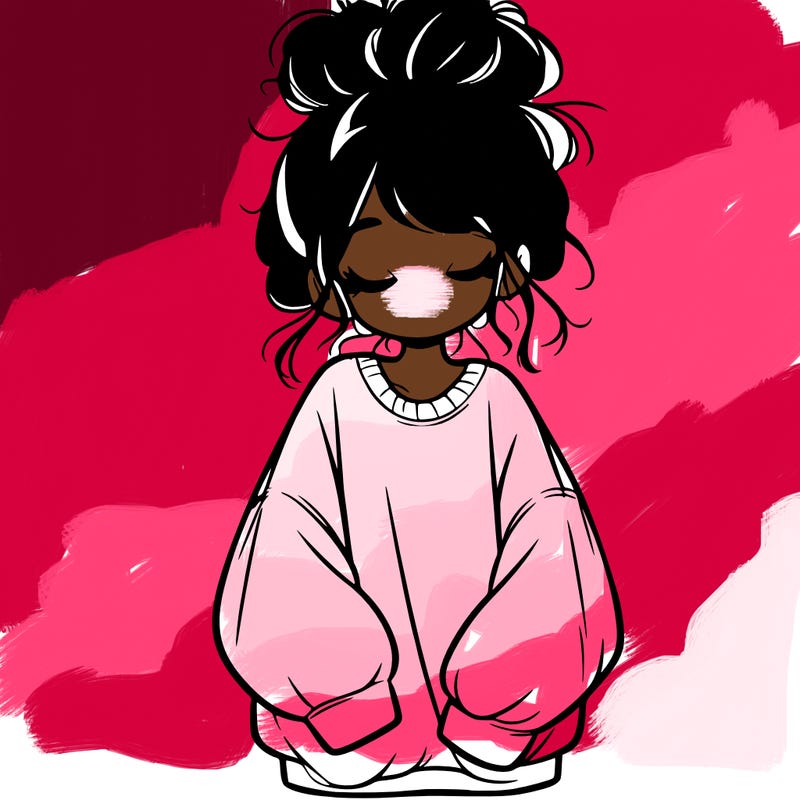 girl with baggy sweatshirt and messy bun