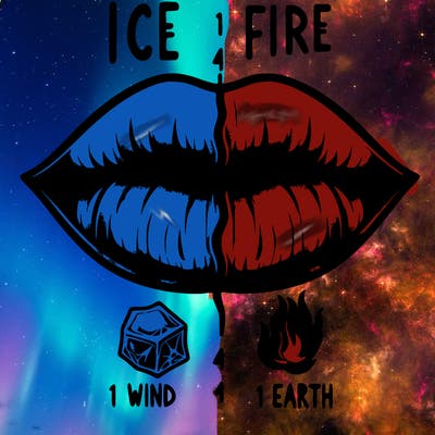 realistic lip split in fourth . 1 fourth ice 1 fire 1wind 1 earth