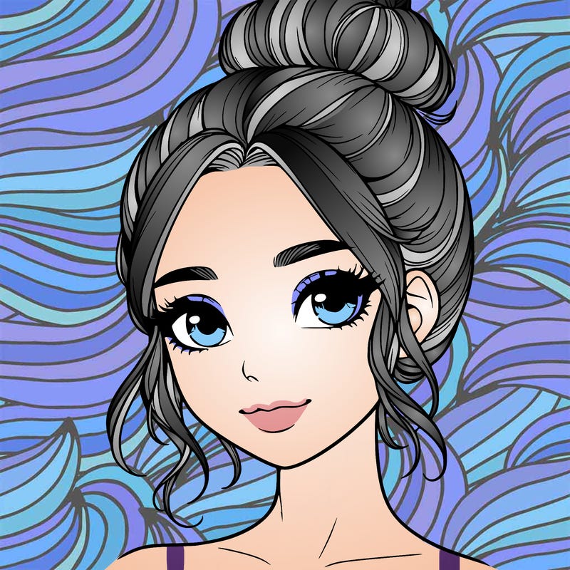 realistic pretty girl with hair in bun