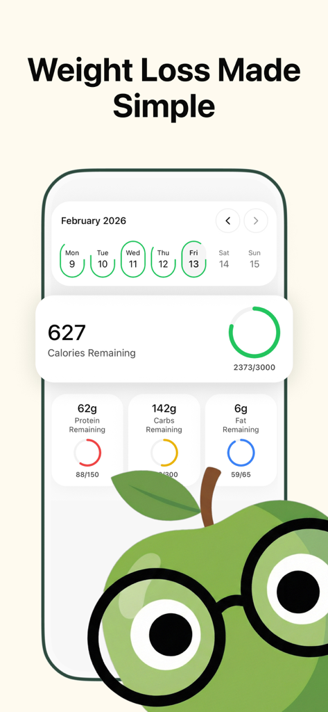 Calorie Tracker: Burner Diet - Burner Diet app dashboard displaying calorie and macro tracking for weight loss