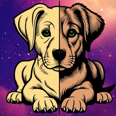 realistic dog split picture