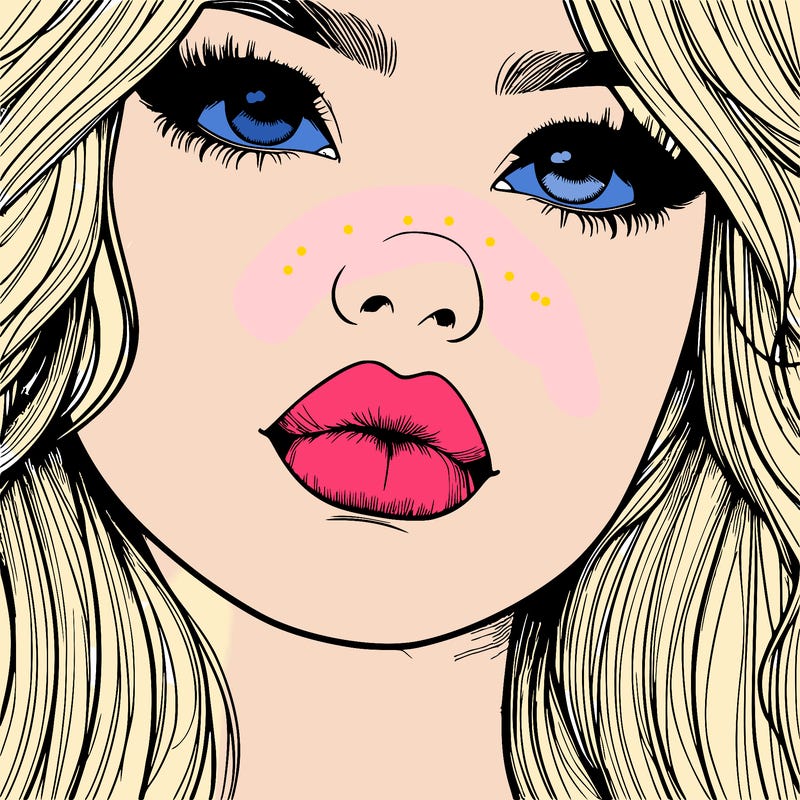 really realistic girl with lips