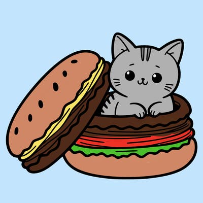 cat in a macaron