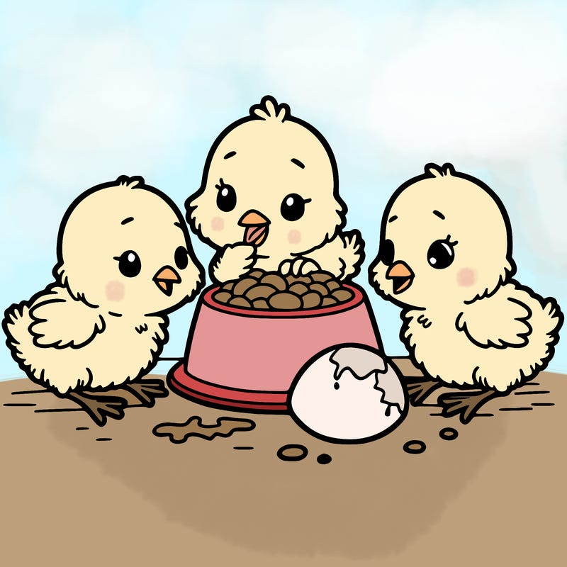 chicks eating