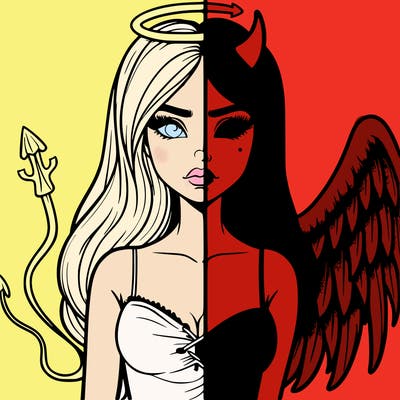 devil vs angel realistic girl