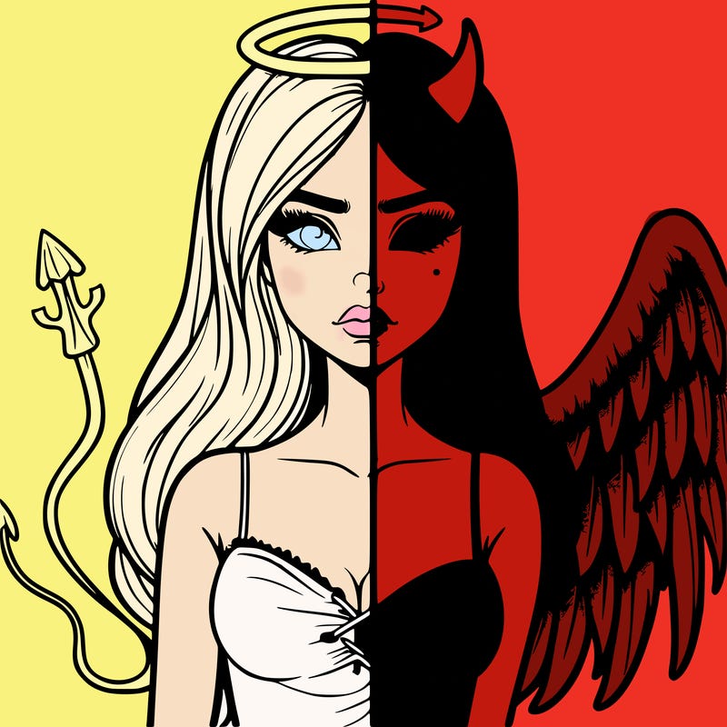 devil vs angel realistic girl