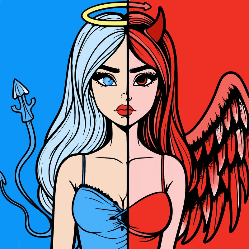 devil vs angel realistic girl