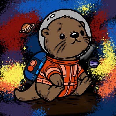 otter in a space suit