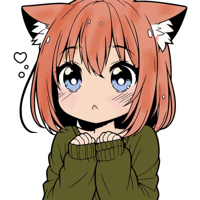 shy anime catgirl