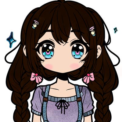 a anime girl with two cute braids