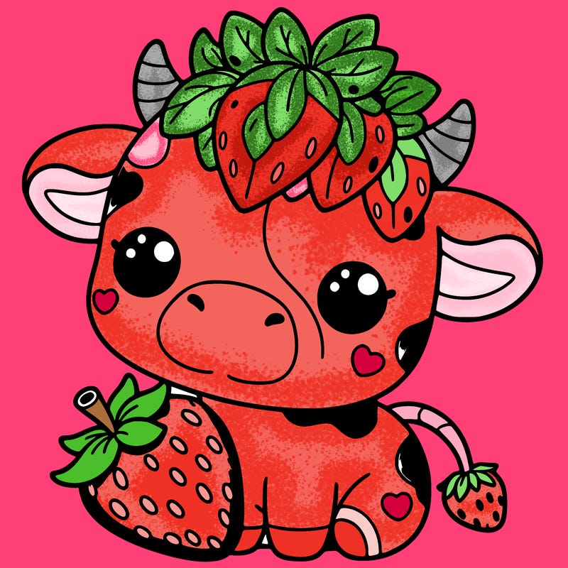 cute strawberry cow
