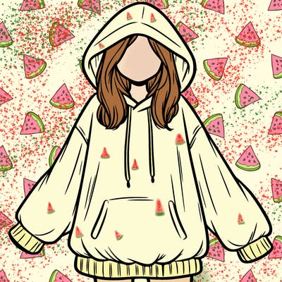 girl in oversized hoodie