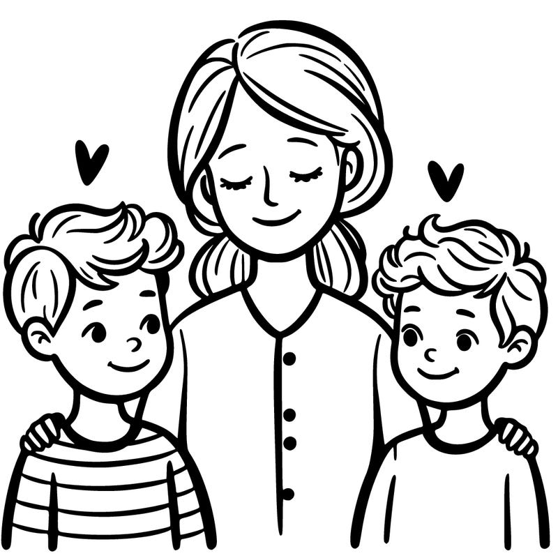 mom with her 2 boys