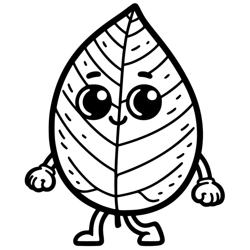 object show leaf with limbs and a face