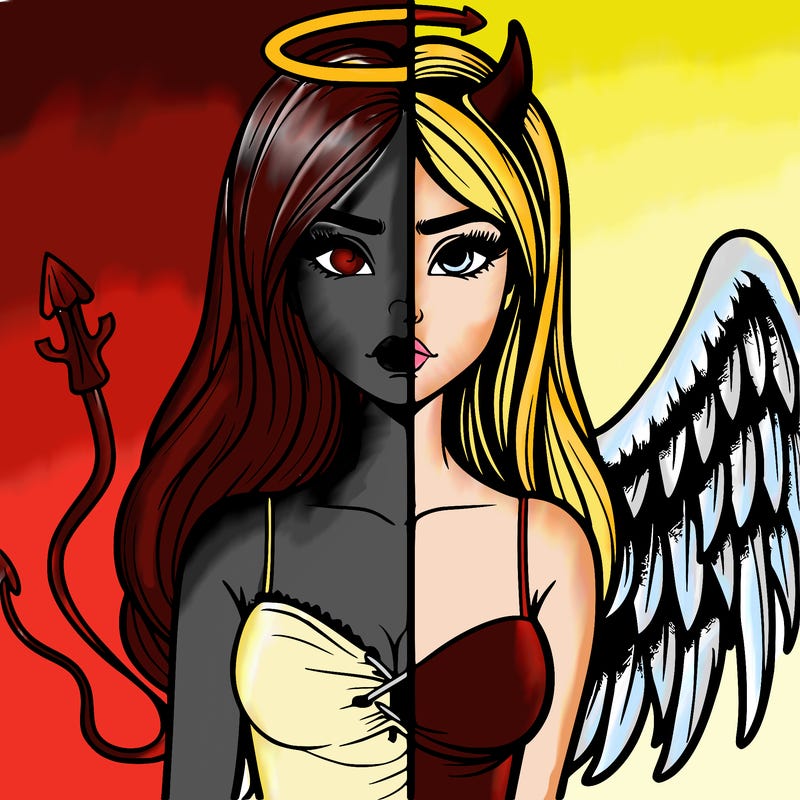 devil vs angel realistic girl