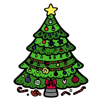 christmas tree with lots of details