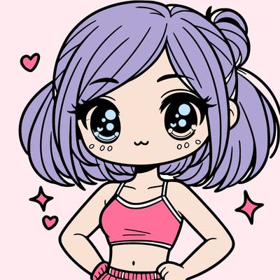 cute girl with crop top