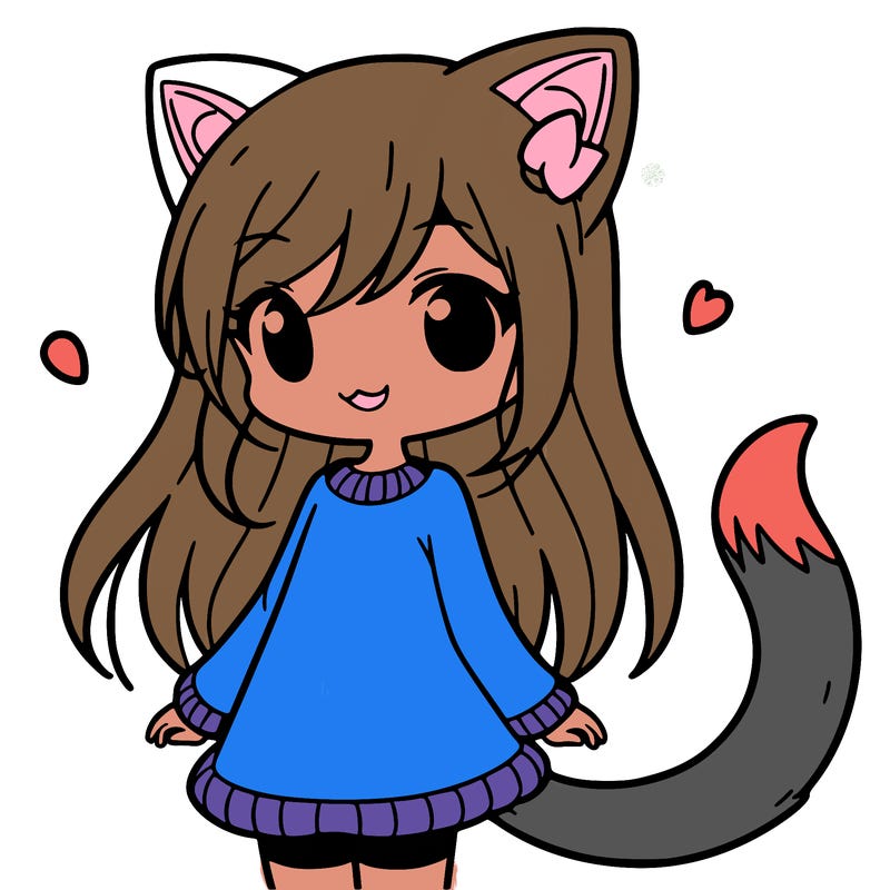 girl with cat ears and tail