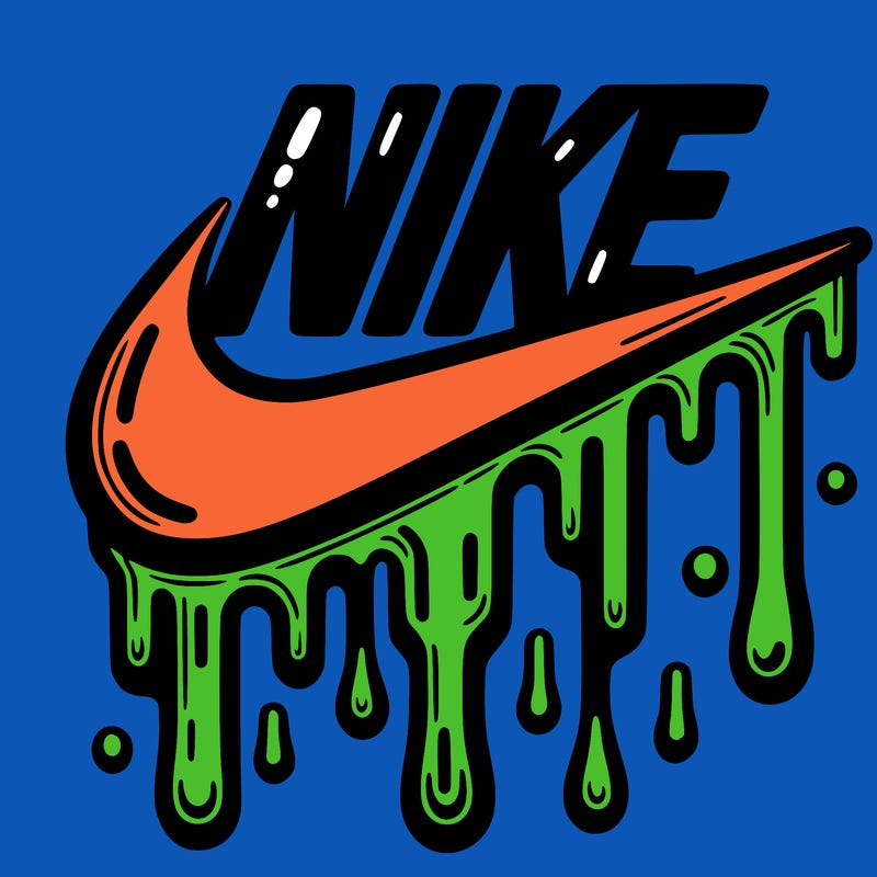 dripping nike logo