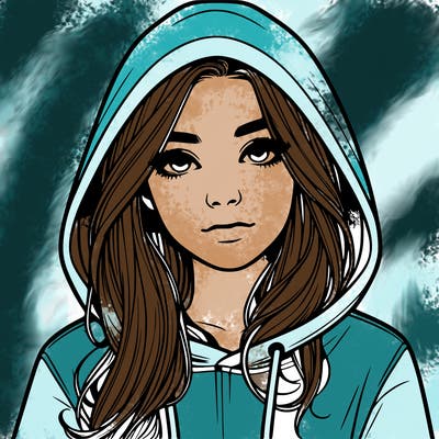 realistic girl with a hoodie