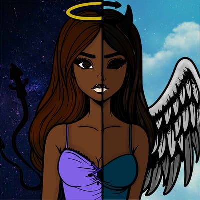 devil vs angel realistic girl