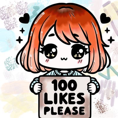 cute girl holding a sign saying 100 likes please