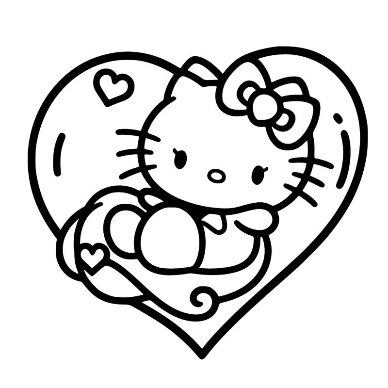 hello kitty on a heart