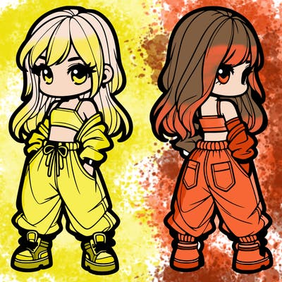 girl in crop top and baggy pants