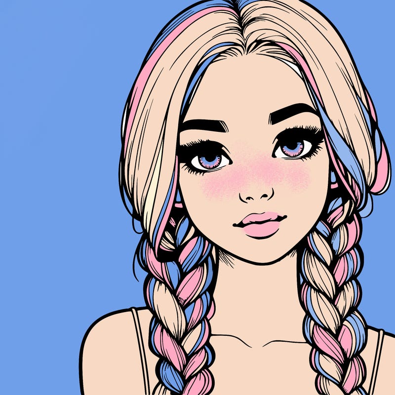 realistic girl with braids