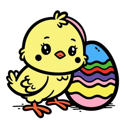 an easter chick with an easter egg