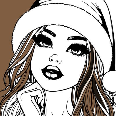 realistic christmas girl with lips