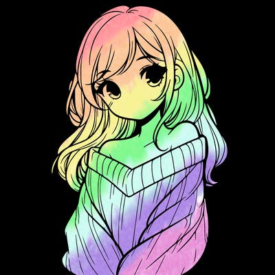 shy pretty girl wearing a sweater that is falling off one shoulder portrait