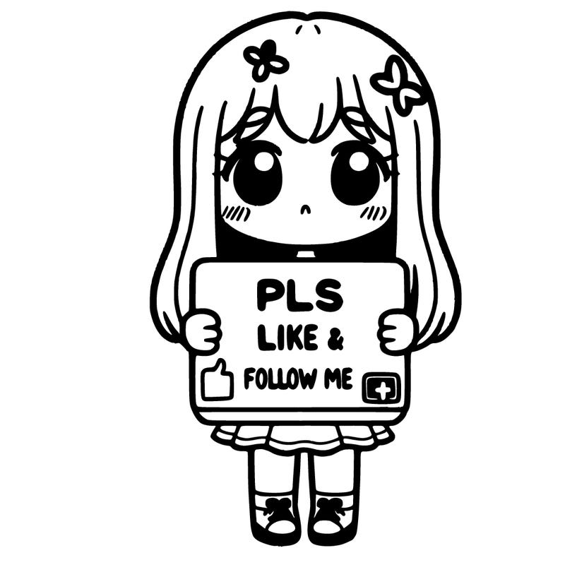 girl holding a sign that says pls like and follow me