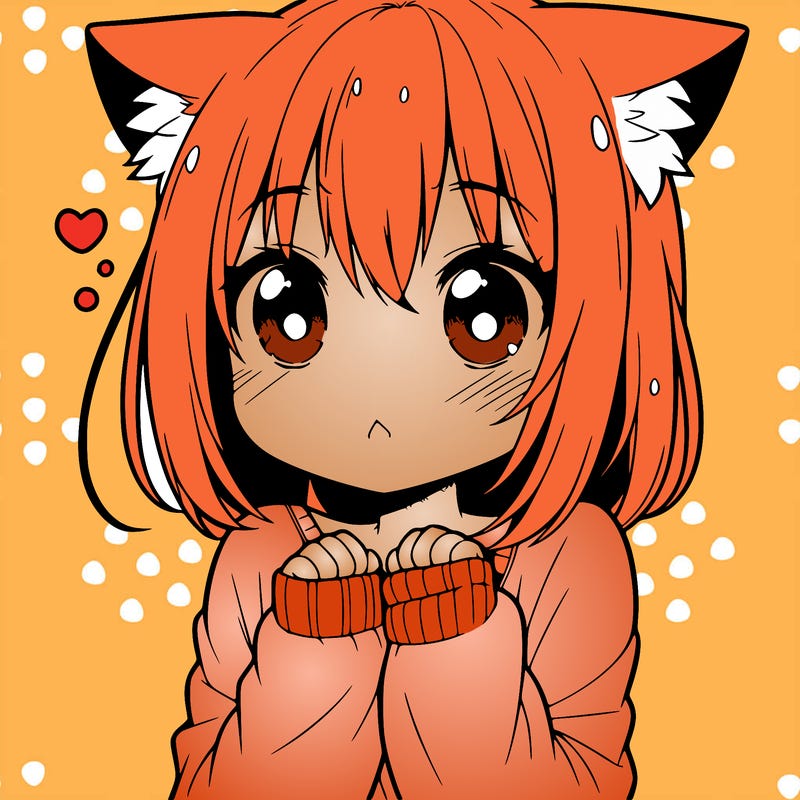shy anime catgirl