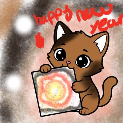 a small cat with a blank sheet of paper in its hand. the cat is sooooooo cute!