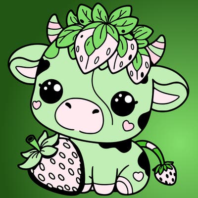 cute strawberry cow